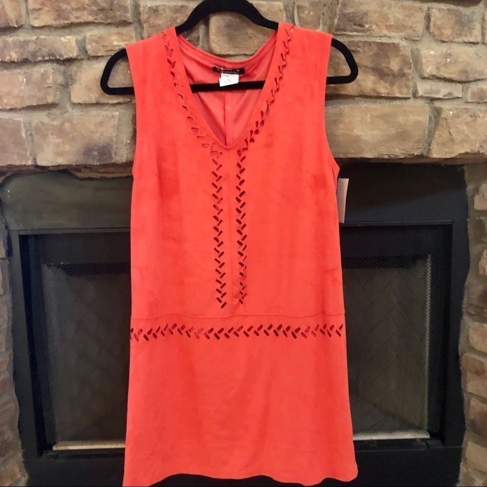 NWT orange dress that feels like suede. Large